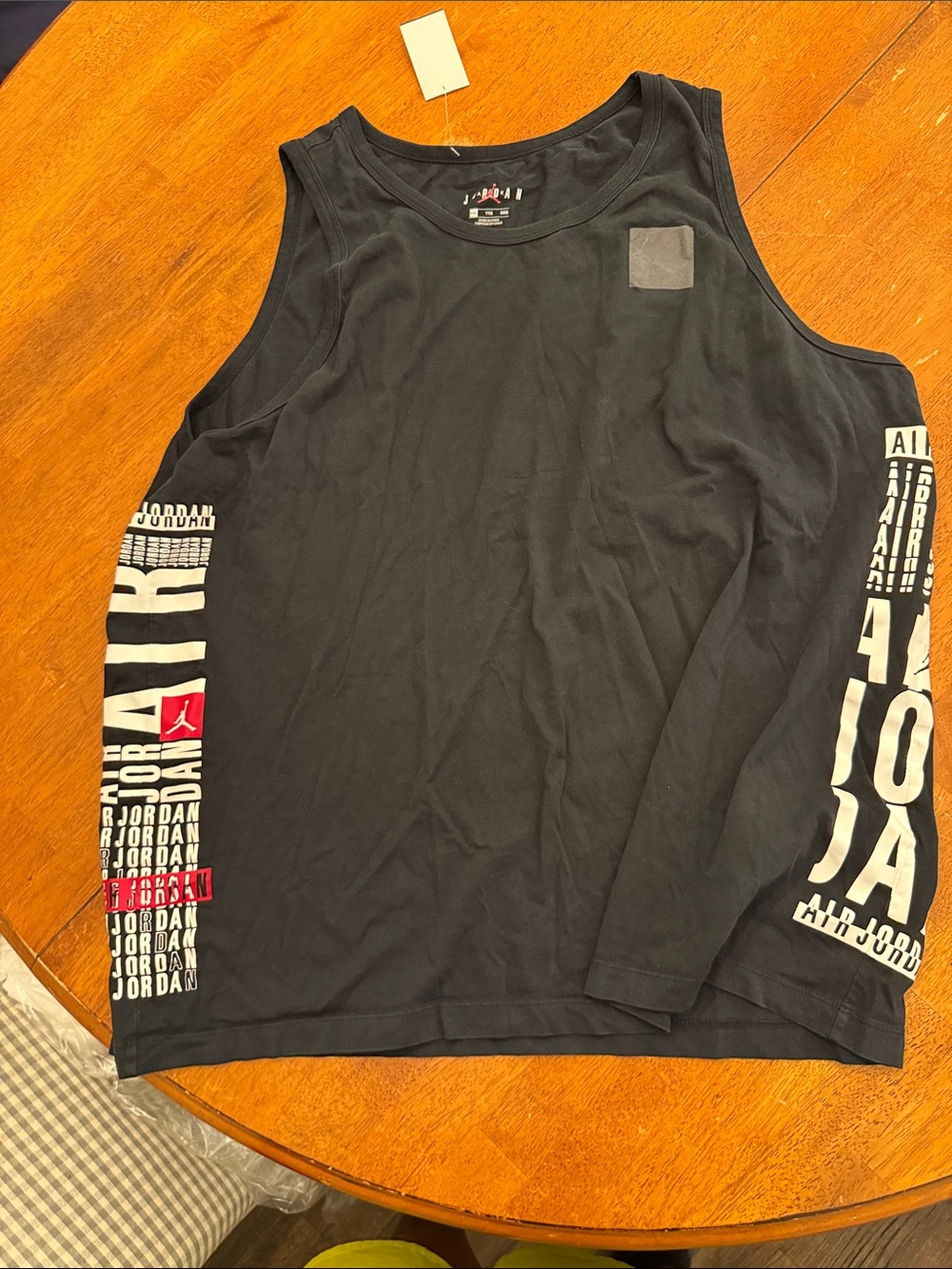 Jordan Black Tank Top with White and Red Side Graphics xxl